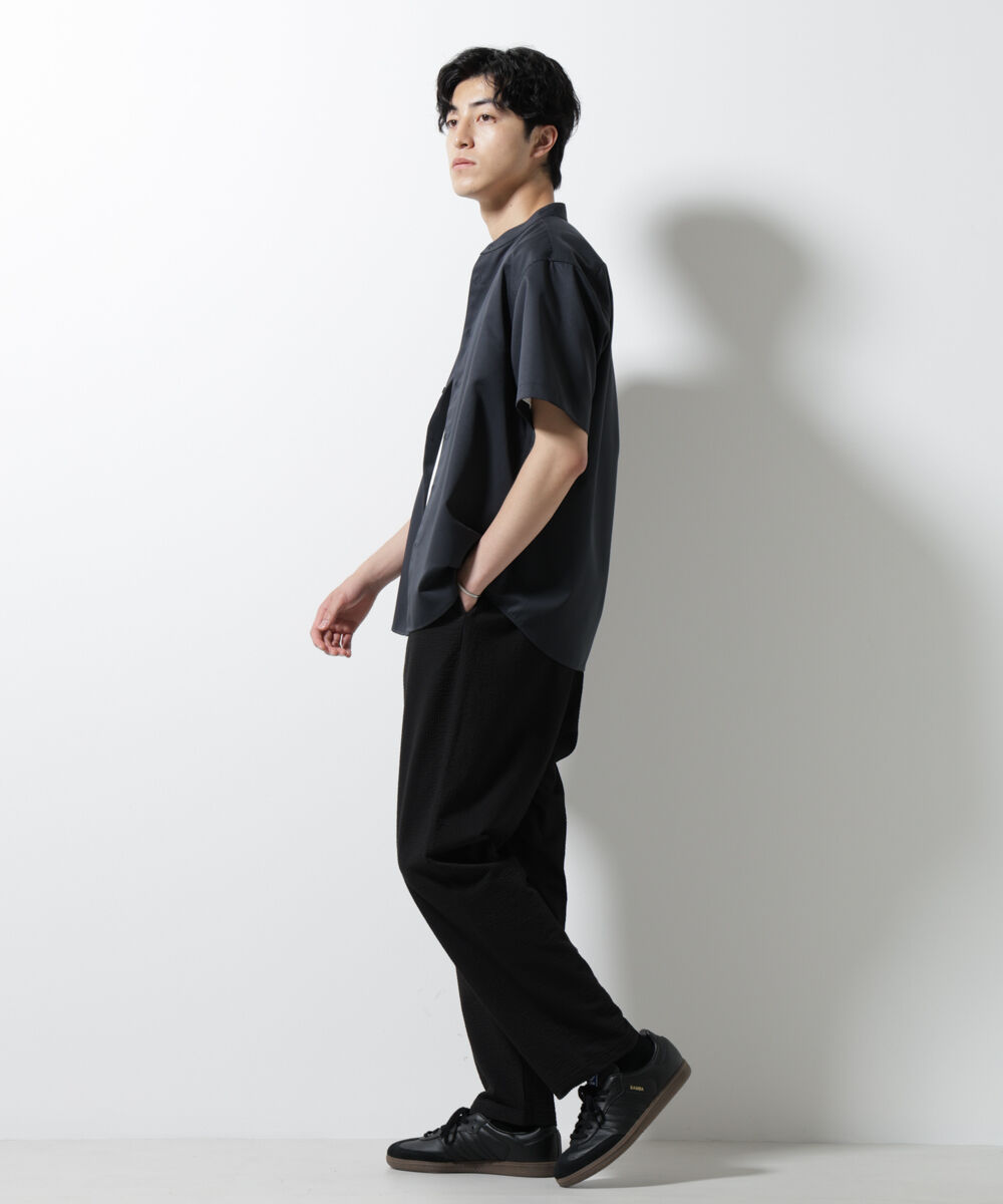 nano･universe「スタンダードバンドカラーシャツ/半袖」|シャツ・ブラウス|