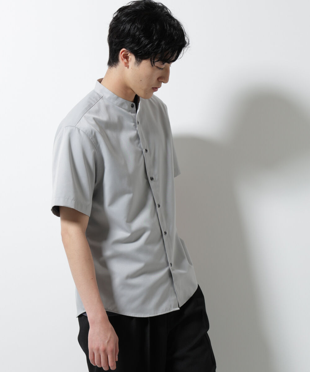 nano･universe「スタンダードバンドカラーシャツ/半袖」|シャツ・ブラウス|