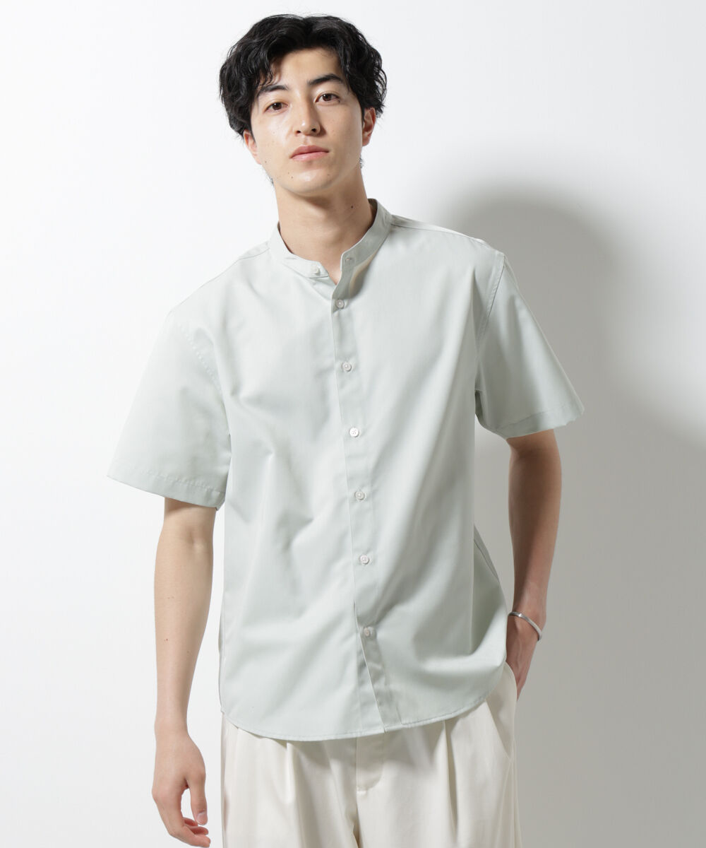 nano･universe「スタンダードバンドカラーシャツ/半袖」|シャツ・ブラウス|