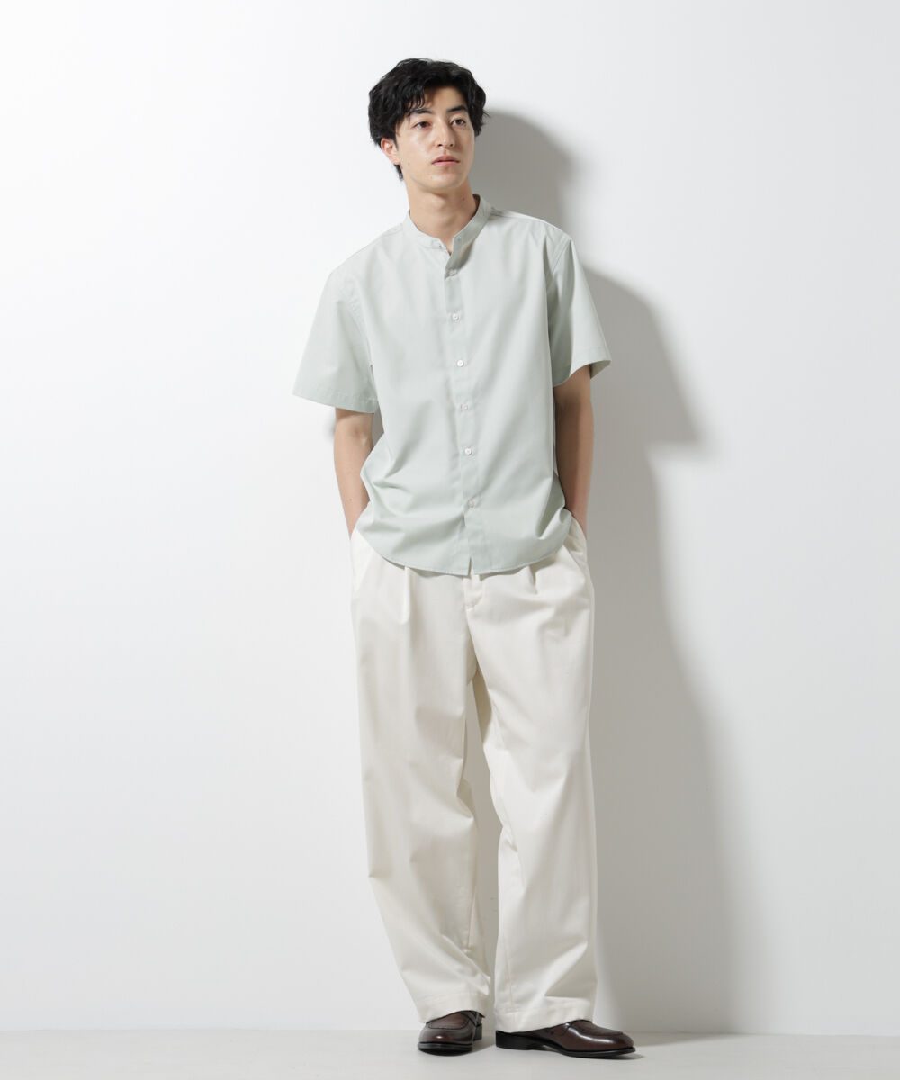 nano･universe「スタンダードバンドカラーシャツ/半袖」|シャツ・ブラウス|