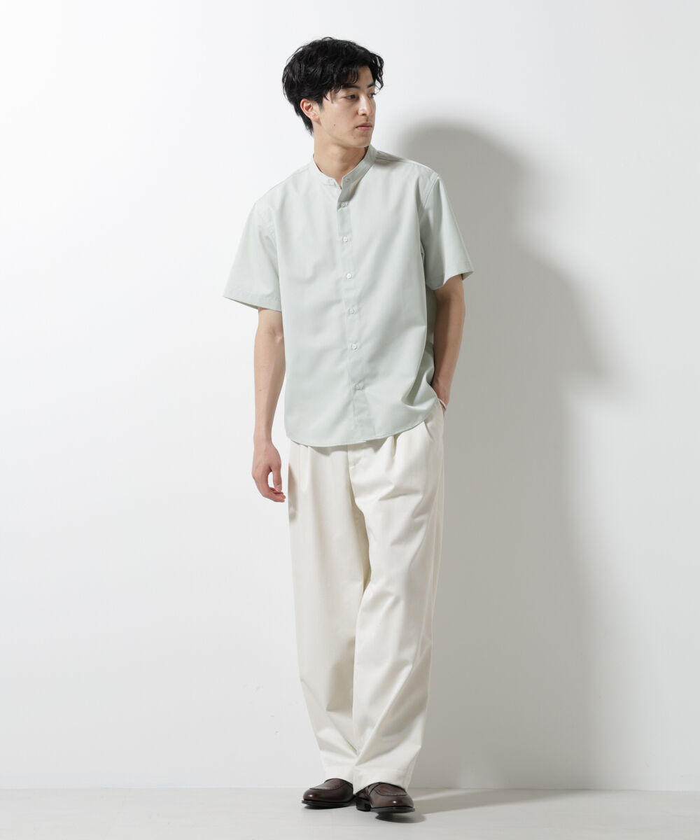 nano･universe「スタンダードバンドカラーシャツ/半袖」|シャツ・ブラウス|