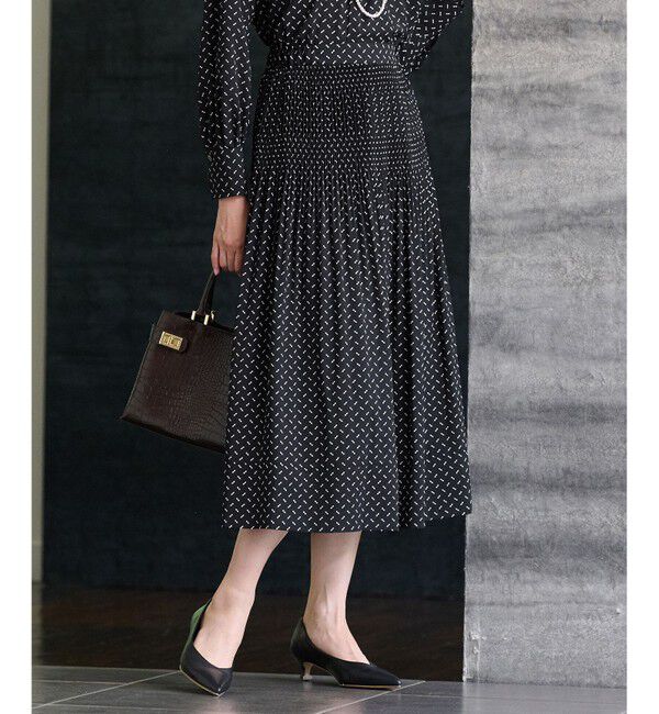 自由区「【セットアップ対応・洗える】ライトサテンプリーツ スカート」|スカート|ブラック系1