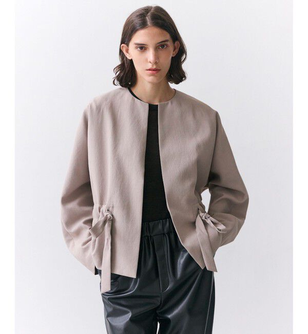 BEIGE,「PORDIC / ドロスト付きノーカラージャケット」|その他|Taupe