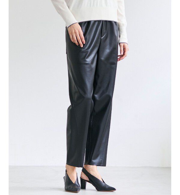 BEIGE,「HYAL / フェイクレザーカービーラインイージーパンツ」|その他|Black
