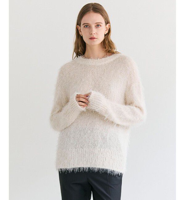 BEIGE,「WERNER / ファンシーヤーンヘアリーニットプルオーバー」|ニット・セーター|Ecru