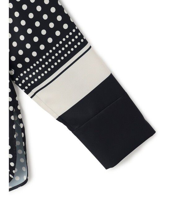 BEIGE,「GADE / モノトーンドット柄バンドカラーブラウス」|シャツ・ブラウス|