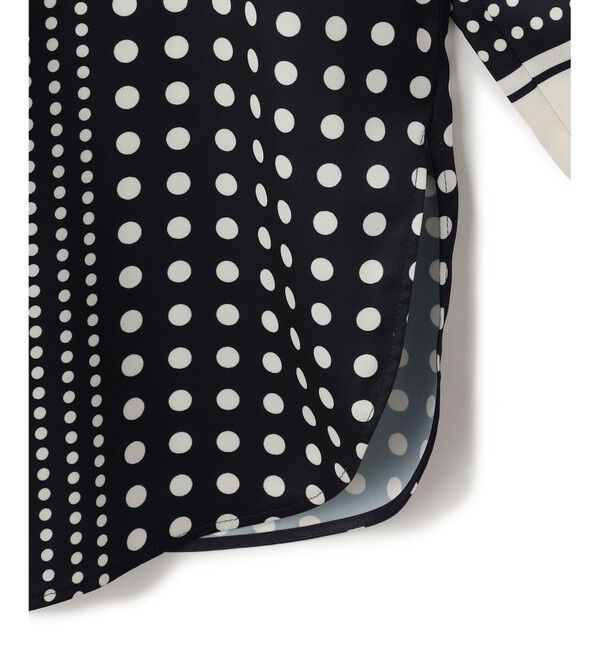 BEIGE,「GADE / モノトーンドット柄バンドカラーブラウス」|シャツ・ブラウス|