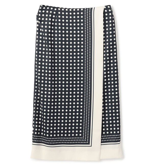 BEIGE,「GADE / モノトーンドット柄ラップ風スカート」|スカート|