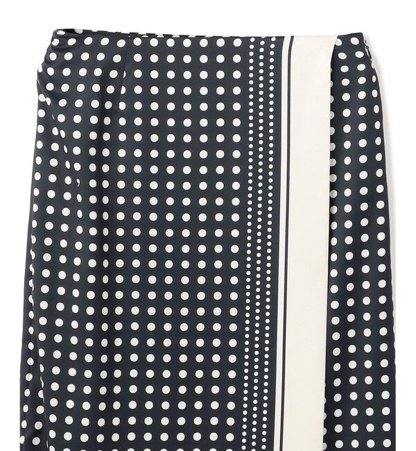 BEIGE,「GADE / モノトーンドット柄ラップ風スカート」|スカート|