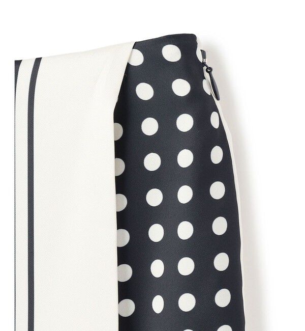 BEIGE,「GADE / モノトーンドット柄ラップ風スカート」|スカート|