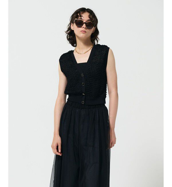 Diagram「チュールフリルニットベスト」|ベスト・ジレ|ブラック