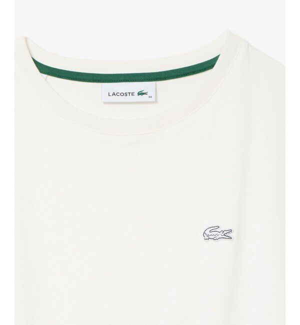 LACOSTE「異素材切り替え バルーンシルエット コンビネーションノースリーブドレス ワンピース」|ワンピース|