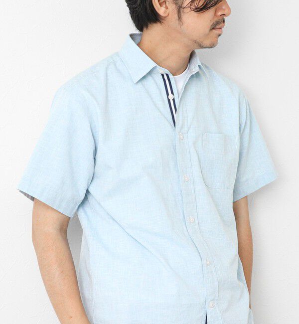 NOLLEY'S goodman「綿麻レギュラーカラー テープシャツ 25SS」|シャツ・ブラウス|ミントグリーン