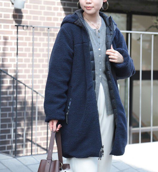 ◇【WEB限定】【TAION/タイオン】別注ボア×ダウンフードコート