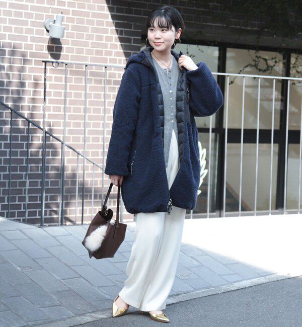 ノーリーズ×タイオン別注✨ボアリバーシブルダウンコート フード 黒 白 23AW ◇【WEB限定】【TAION/タイオン】別注ボア×ダウンフードコート