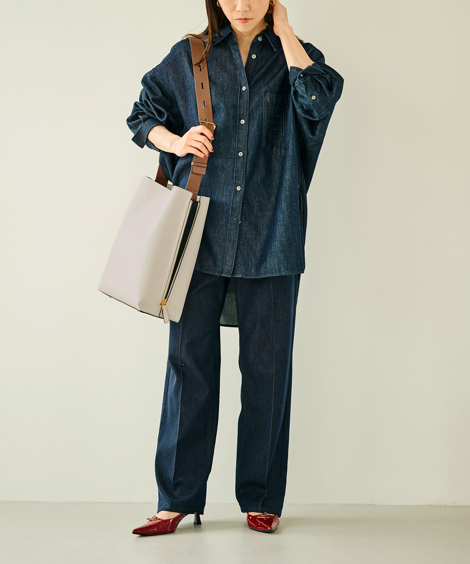 E'POR「【A4対応】【通勤】【E'POR】Y BAG Shoulder Large（サイドジップショルダーバッグ）【WEB限定/一部店舗限」|ショルダー・メッセンジャー|