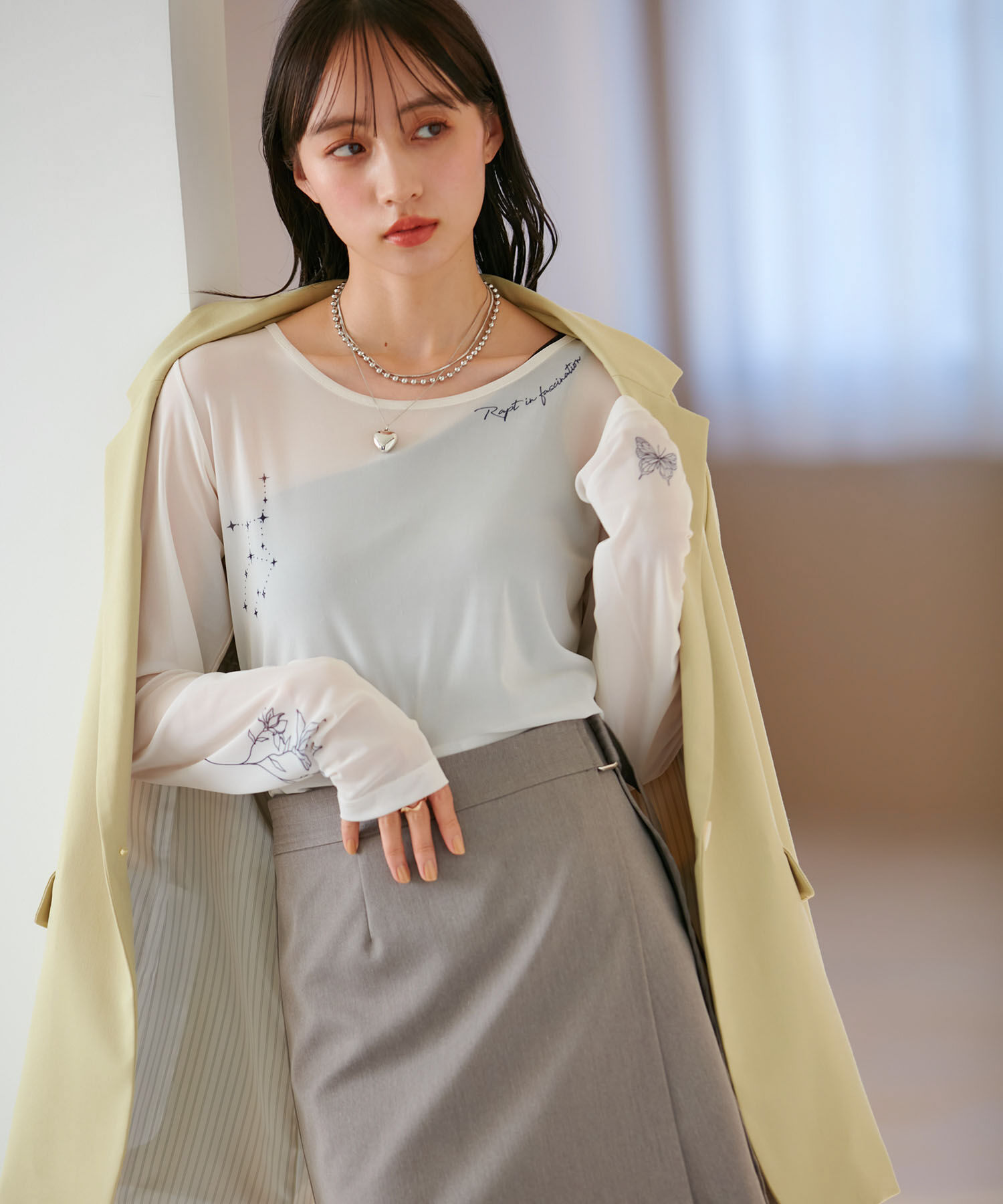 VIS「【洗える】シアータトゥートップス」|Tシャツ・カットソー|