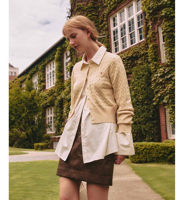 VIS「【新色追加】【POLO BCS】VIS別注ミニケーブルコンパクトニットカーディガン」|カーディガン|