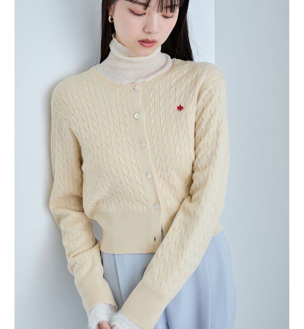 VIS「【新色追加】【POLO BCS】VIS別注ミニケーブルコンパクトニットカーディガン」|カーディガン|