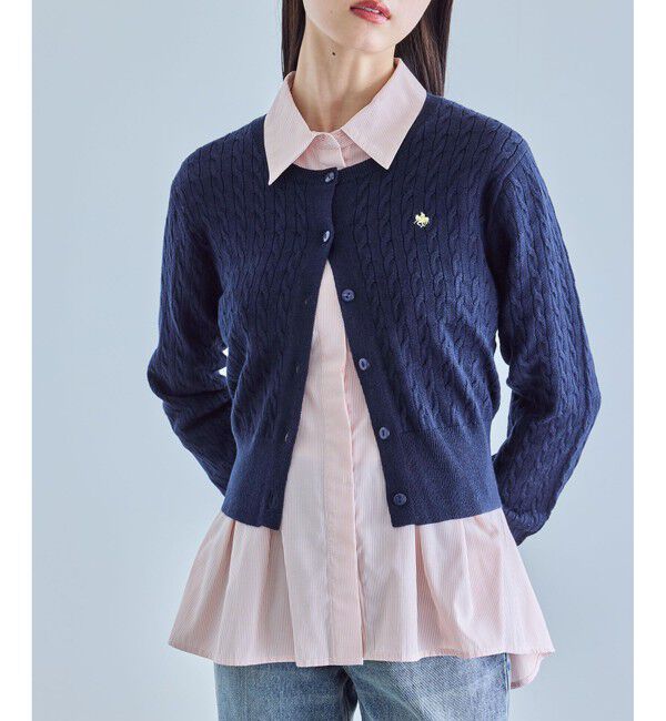 VIS「【新色追加】【POLO BCS】VIS別注ミニケーブルコンパクトニットカーディガン」|カーディガン|