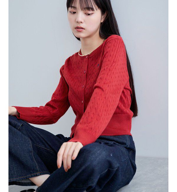 VIS「【新色追加】【POLO BCS】VIS別注ミニケーブルコンパクトニットカーディガン」|カーディガン|