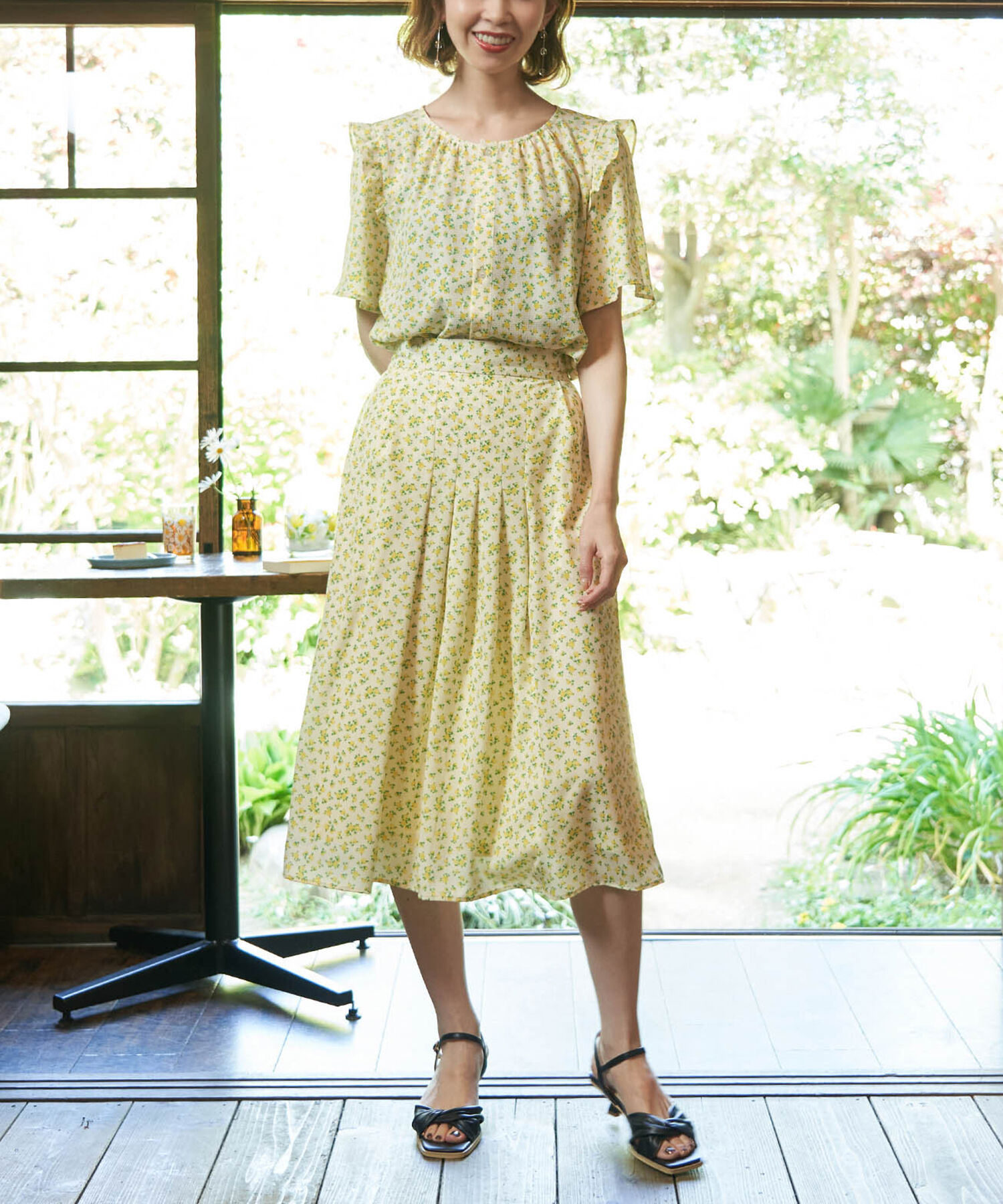 Rope&rsquo;Picnic「アデリアレトロ&times;ROPE' PICNIC/レトロ柄スカート」|スカート|