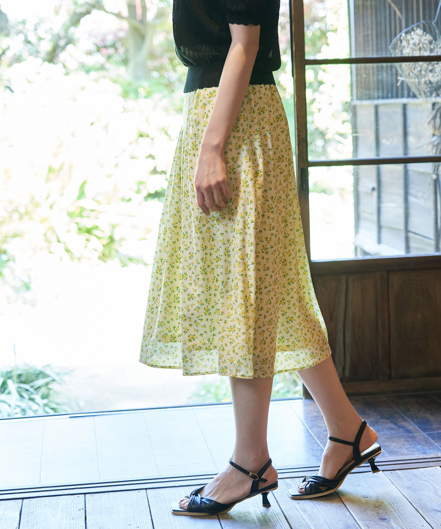 Rope&rsquo;Picnic「アデリアレトロ&times;ROPE' PICNIC/レトロ柄スカート」|スカート|クリーム(83)