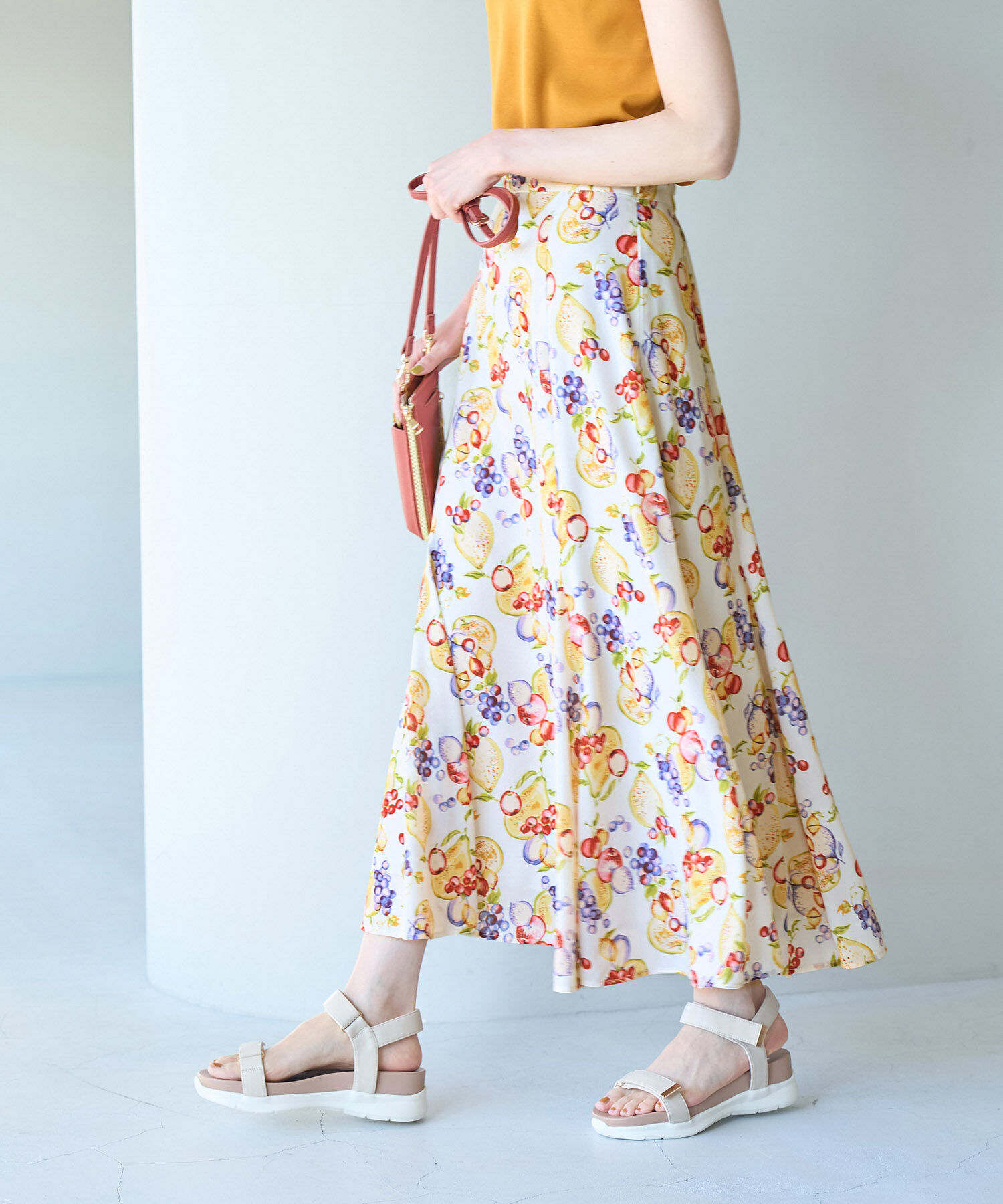 Rope&rsquo;Picnic「リンクコーデ/Tropical Fruits柄マーメイドスカート」|スカート|