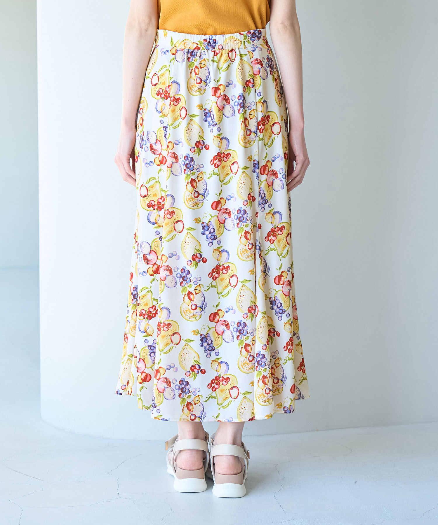Rope&rsquo;Picnic「リンクコーデ/Tropical Fruits柄マーメイドスカート」|スカート|
