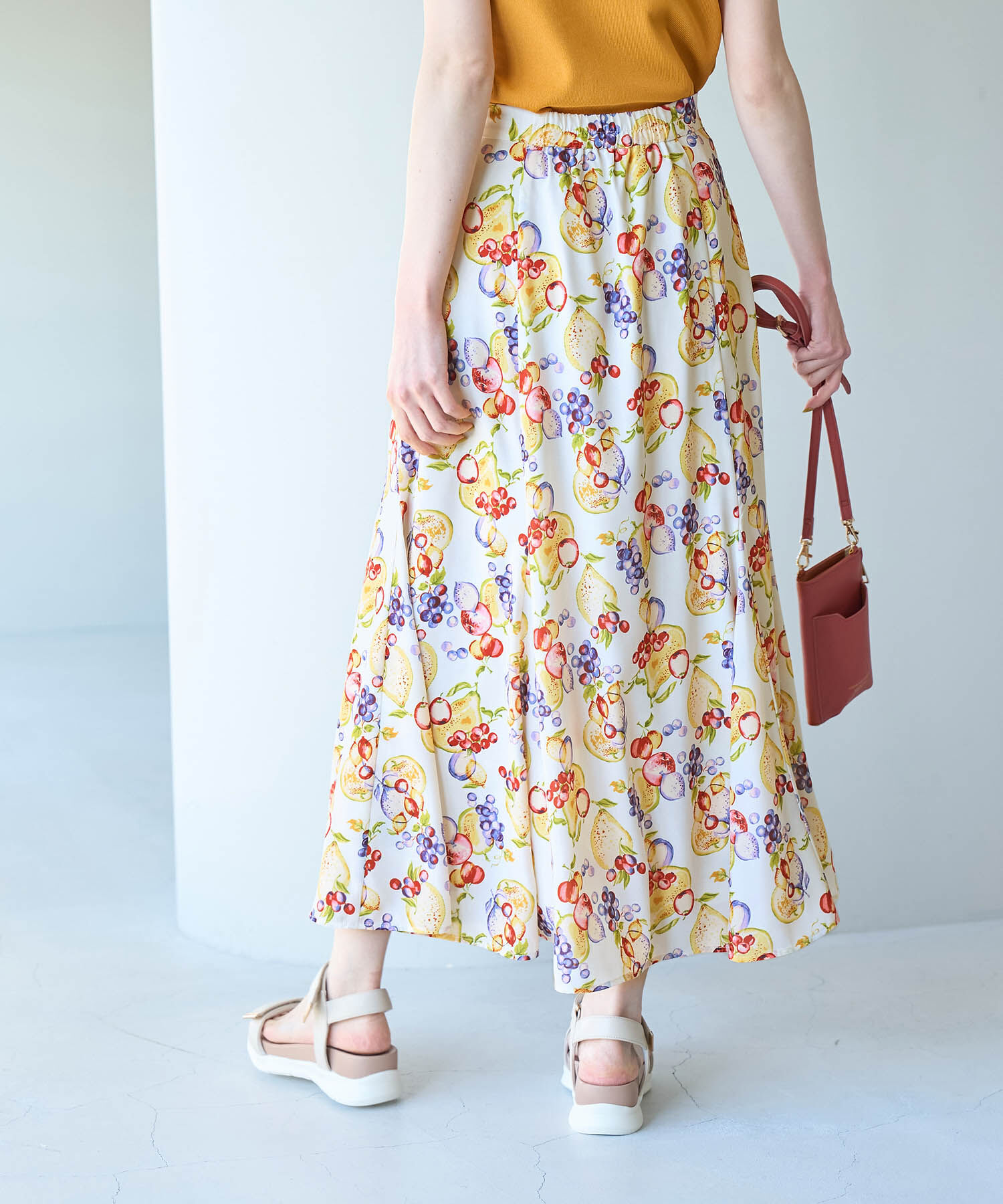 Rope&rsquo;Picnic「リンクコーデ/Tropical Fruits柄マーメイドスカート」|スカート|