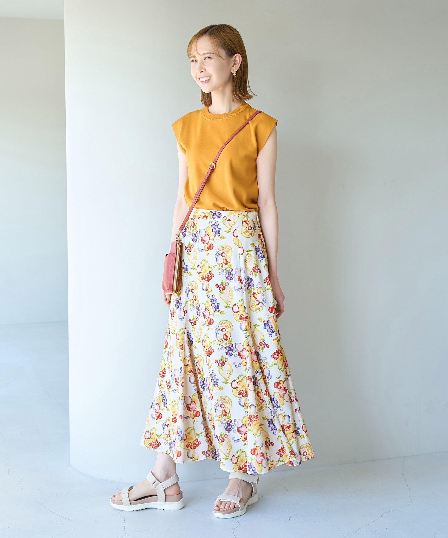 Rope&rsquo;Picnic「リンクコーデ/Tropical Fruits柄マーメイドスカート」|スカート|