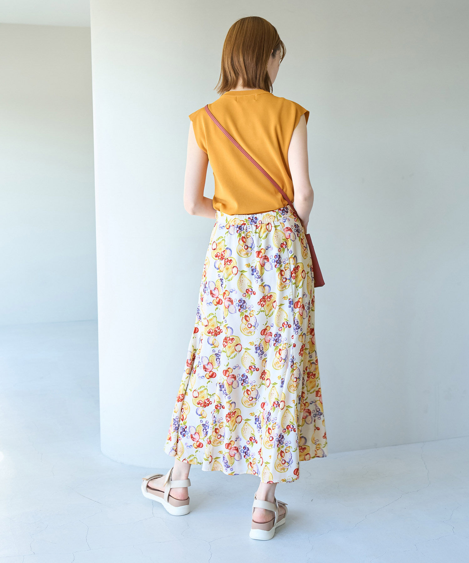 Rope&rsquo;Picnic「リンクコーデ/Tropical Fruits柄マーメイドスカート」|スカート|
