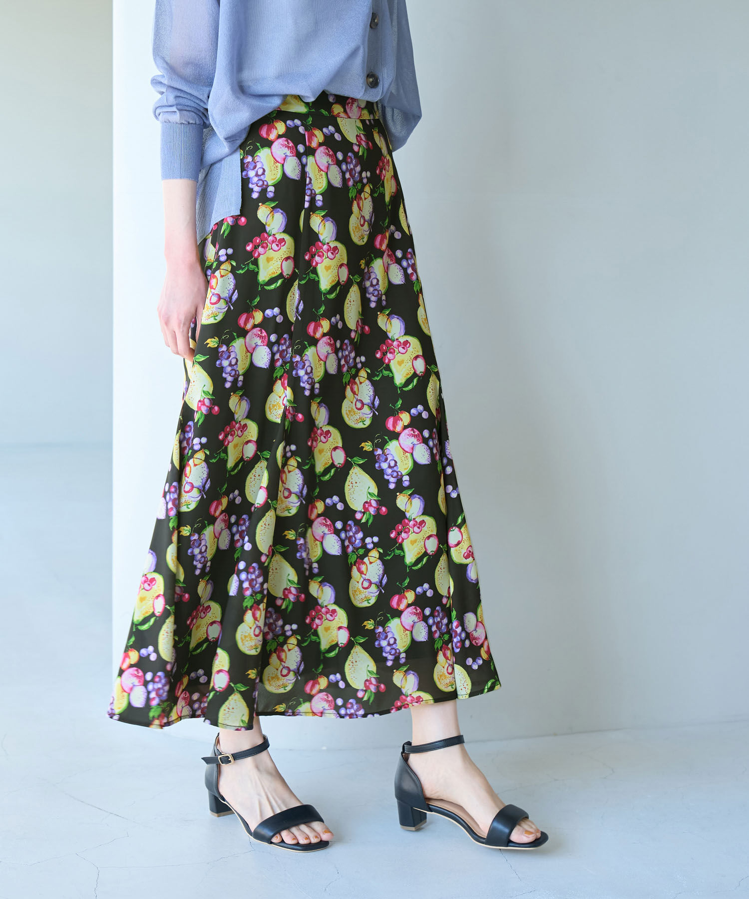 Rope&rsquo;Picnic「リンクコーデ/Tropical Fruits柄マーメイドスカート」|スカート|