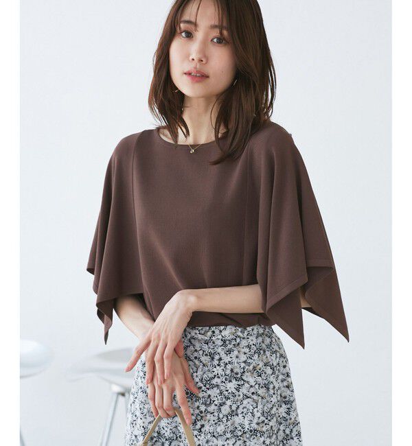 Rope&rsquo;Picnic「【UVカット・接触冷感・イージーケア】八方映えニット スカーフスリーブニットプルオーバー」|ニット・セーター|