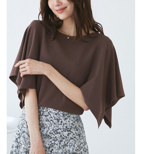 Rope&rsquo;Picnic「【UVカット・接触冷感・イージーケア】八方映えニット スカーフスリーブニットプルオーバー」|ニット・セーター|