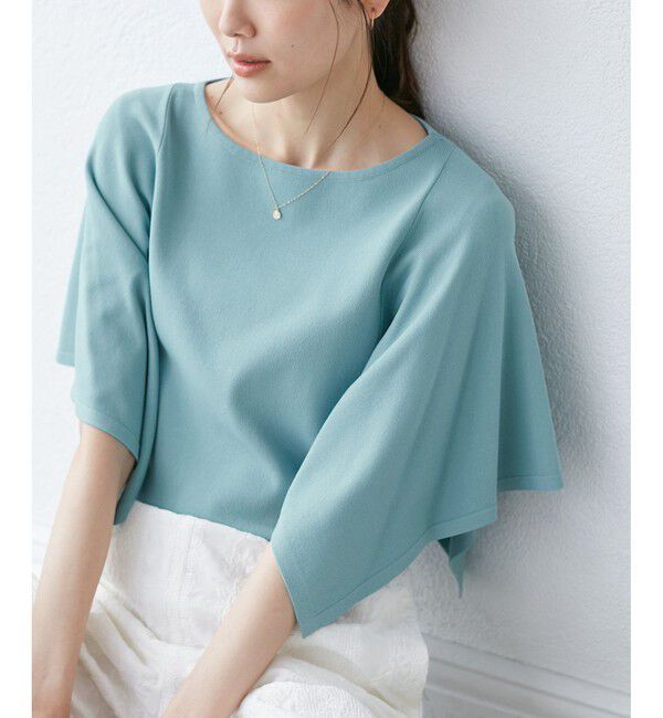 Rope&rsquo;Picnic「【UVカット・接触冷感・イージーケア】八方映えニット スカーフスリーブニットプルオーバー」|ニット・セーター|