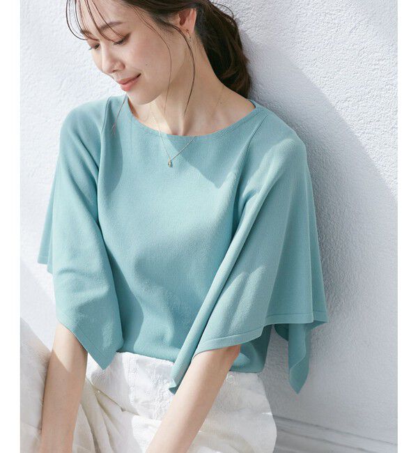 Rope&rsquo;Picnic「【UVカット・接触冷感・イージーケア】八方映えニット スカーフスリーブニットプルオーバー」|ニット・セーター|