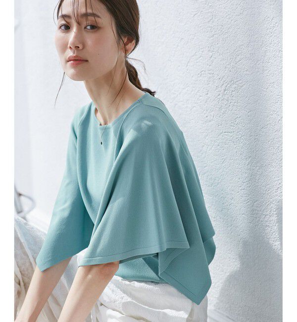 Rope&rsquo;Picnic「【UVカット・接触冷感・イージーケア】八方映えニット スカーフスリーブニットプルオーバー」|ニット・セーター|