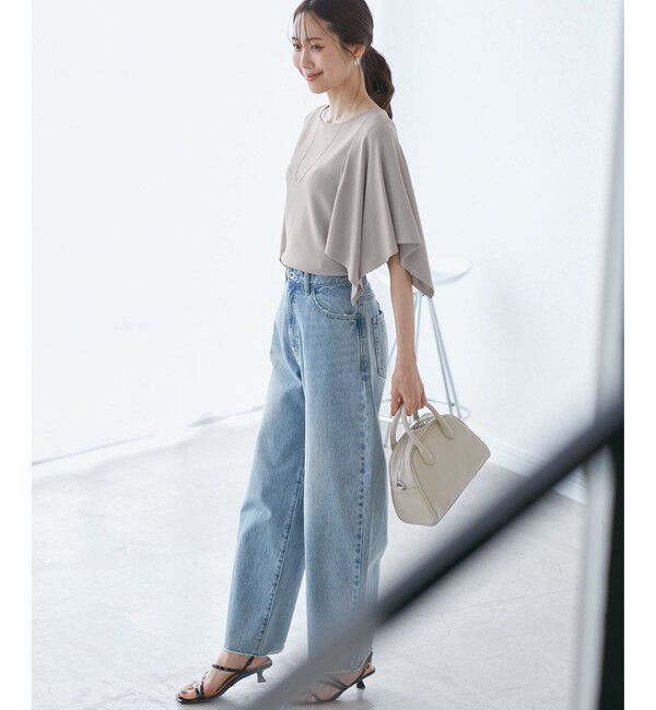 Rope&rsquo;Picnic「【UVカット・接触冷感・イージーケア】八方映えニット スカーフスリーブニットプルオーバー」|ニット・セーター|