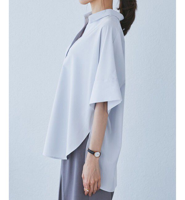 Rope&rsquo;Picnic「【UVカット・接触冷感・イージーケア】スキッパーシャツブラウス」|シャツ・ブラウス|