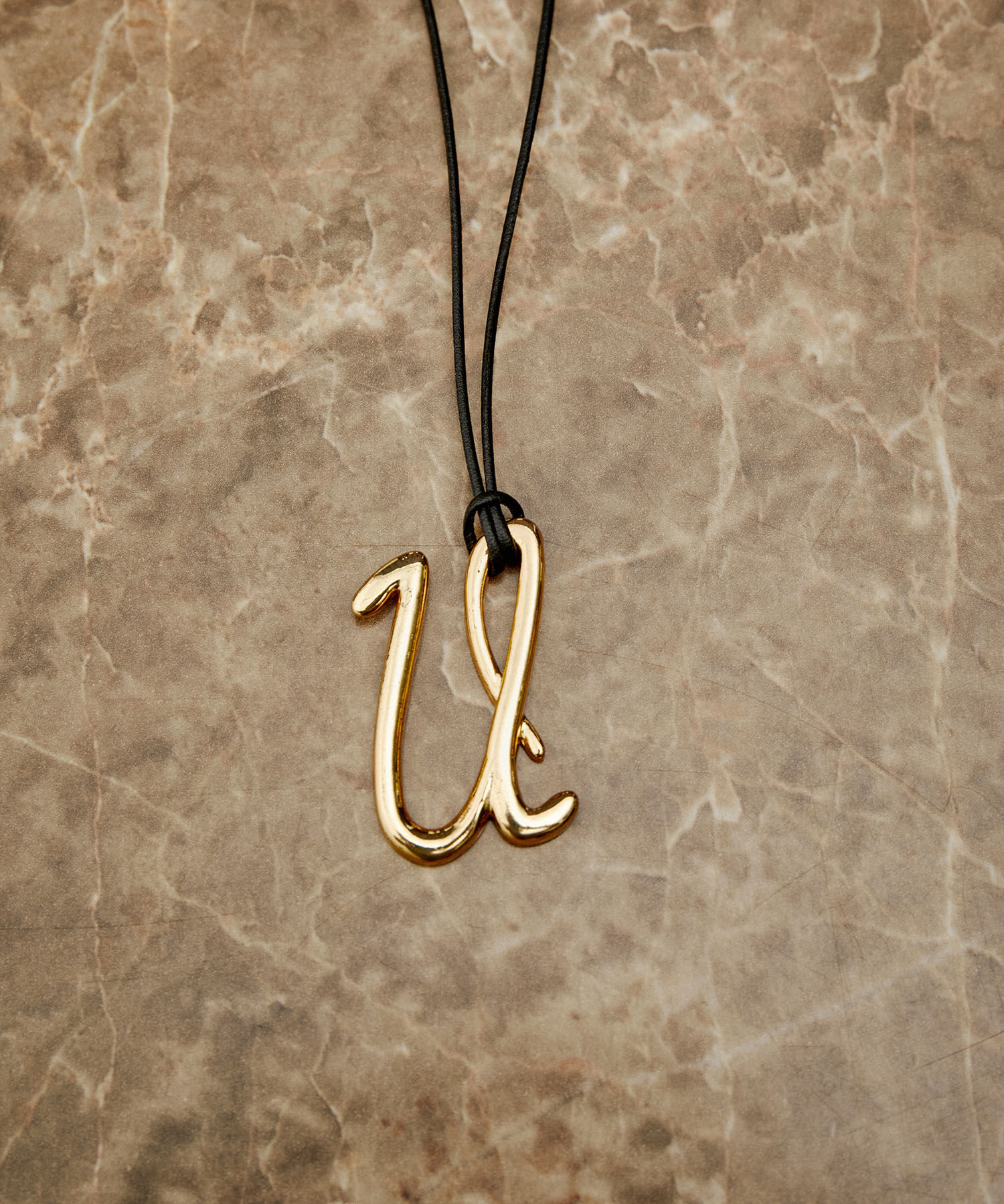 ADAM ET ROPE'「イニシャルネックレス」|ネックレス|ダークブラウン系(21)