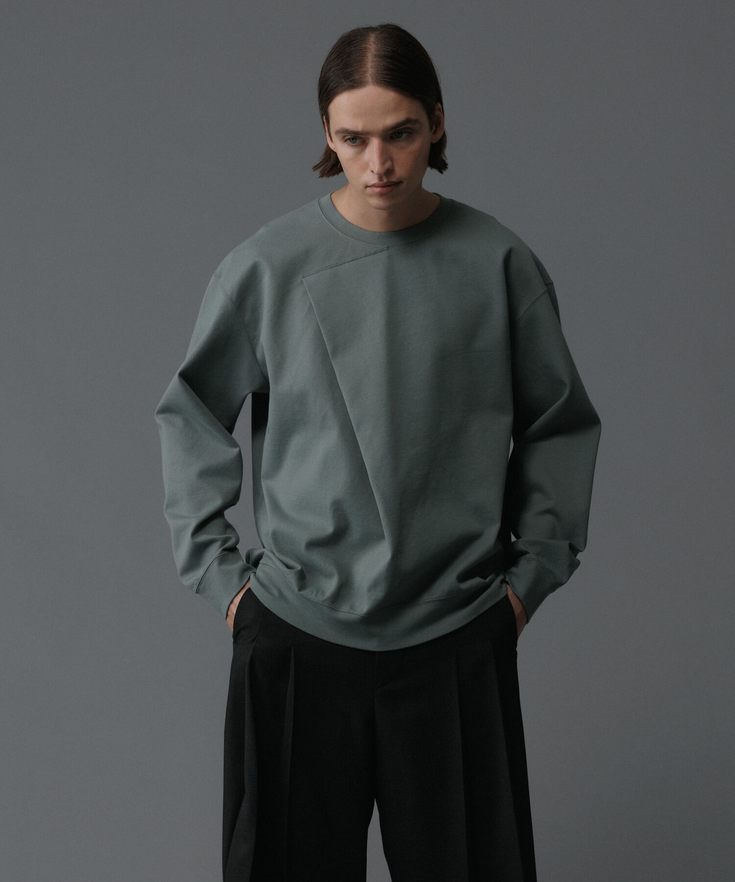 ADAM ET ROPE'「フロントタック ロングスリーブ Tシャツ / ルーズシルエット / UNISEX」|Tシャツ・カットソー|