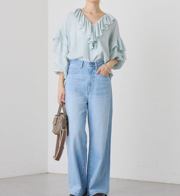  「予約【着映え】フリルディテールブラウス」|シャツ・ブラウス|