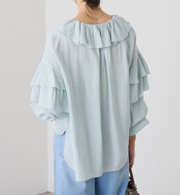  「予約【着映え】フリルディテールブラウス」|シャツ・ブラウス|