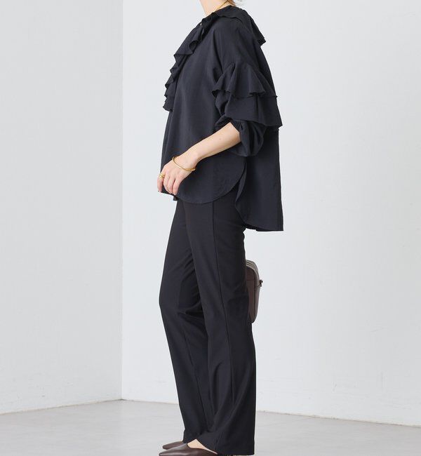  「予約【着映え】フリルディテールブラウス」|シャツ・ブラウス|