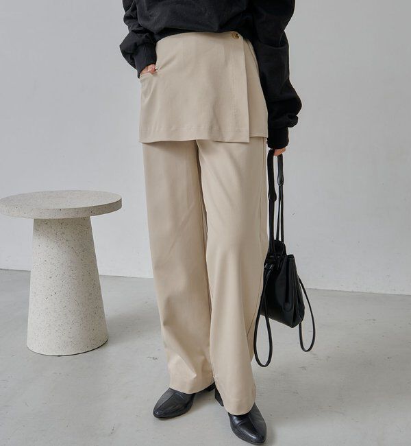  「【低身長サイズあり】ミニレイヤードパンツ」|チノ|