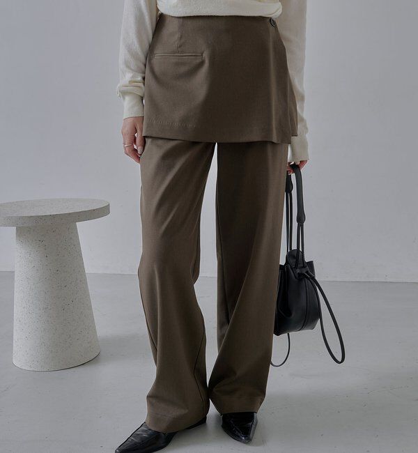 「【低身長サイズあり】ミニレイヤードパンツ」|チノ|
