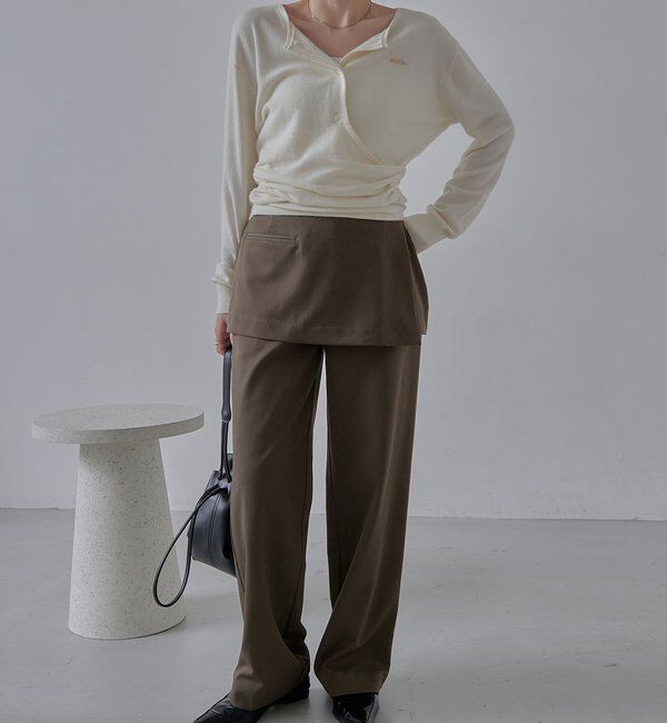  「【低身長サイズあり】ミニレイヤードパンツ」|チノ|