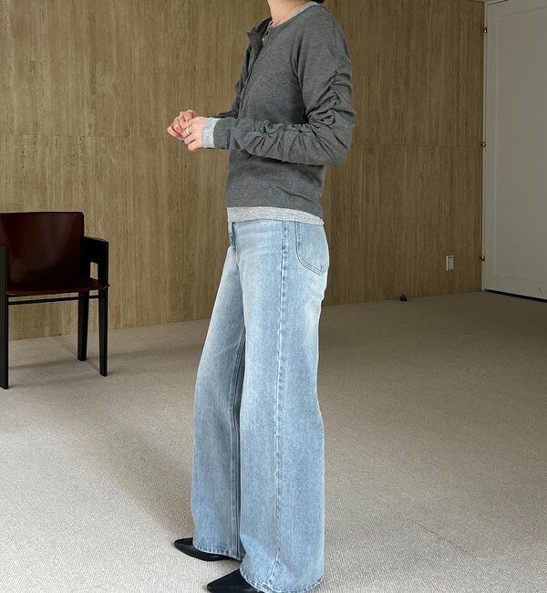  「インナーSET袖ギャザーヘンリーTシャツ」|Tシャツ・カットソー|