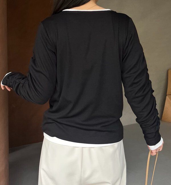  「インナーSET袖ギャザーヘンリーTシャツ」|Tシャツ・カットソー|